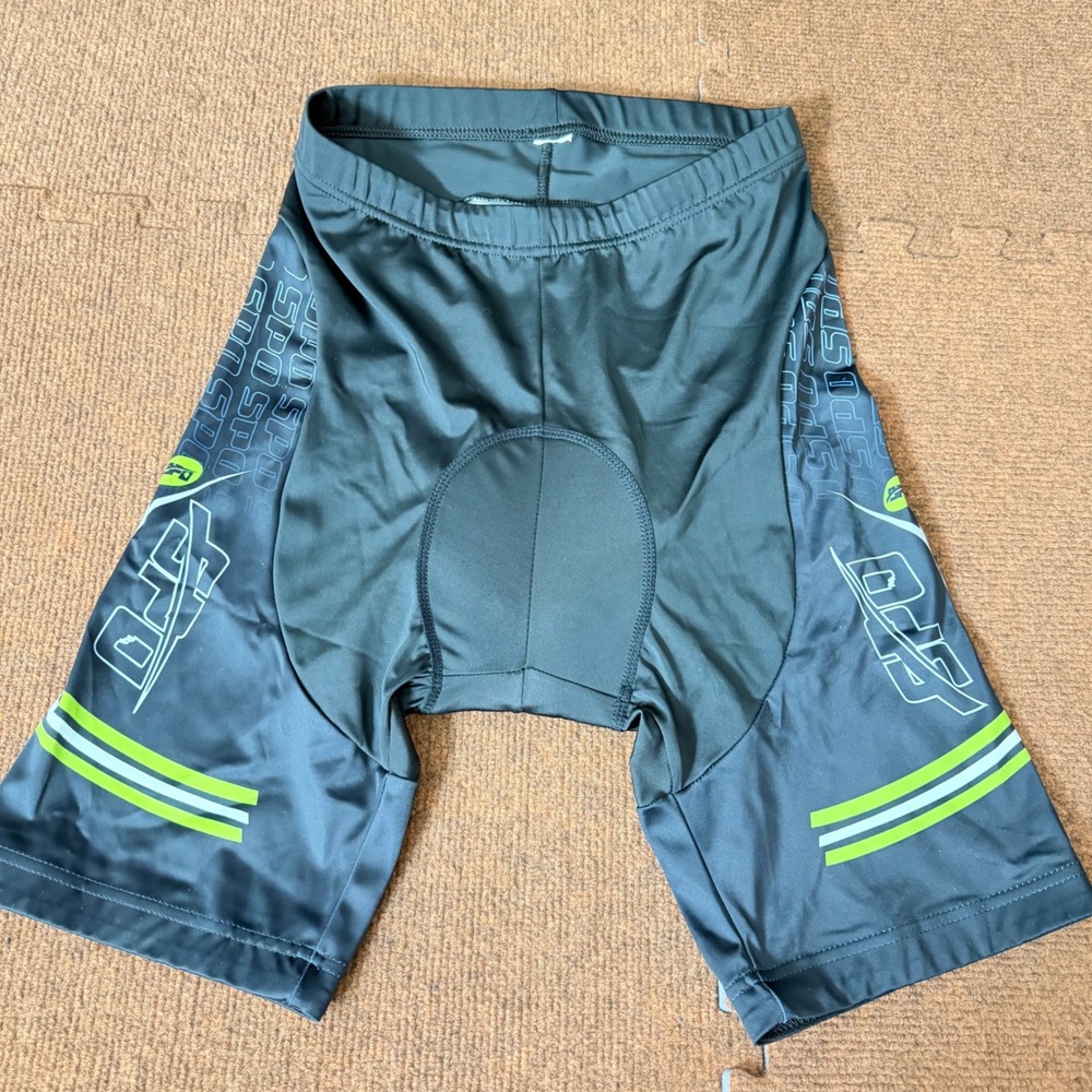 Sponeed‎ Mens Padded Cycling Shorts Black Lime Green Graphic Bike Shorts Small